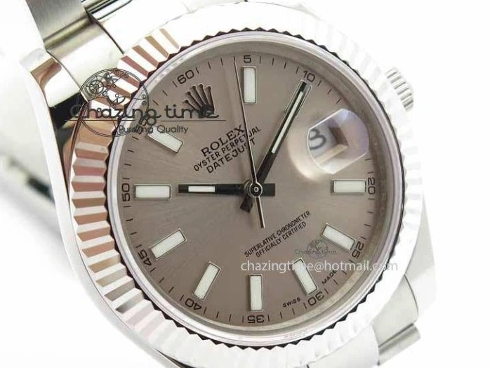 0106 DateJust II 41mm SS BP Maker Best Edition Gray Dial On SS Bracelet SA Trendsetting 3736
